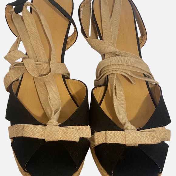 Colin Stuart Women’s Espadrilles Wedge Shoes 10B Tan Black - Picture 2 of 9